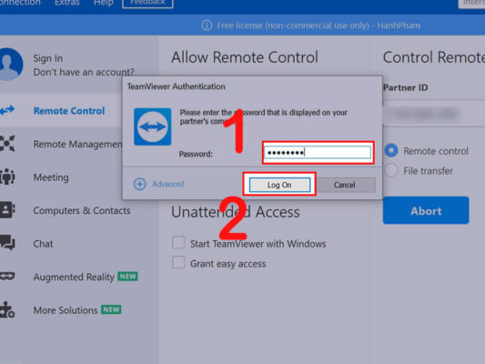 Hướng dẫn cách điều khiển máy tính từ xa bằng TeamViewer từng bước