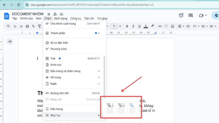 Hướng dẫn cách tạo mục lục trong Google Docs nhanh trên máy tính