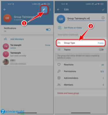 Hướng dẫn thiết lập nhóm Telegram trên máy tính