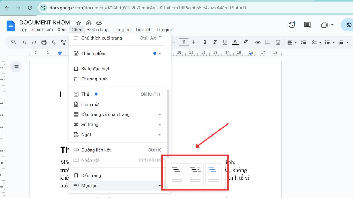 Hướng dẫn cách tạo mục lục trong Google Docs nhanh trên máy tính