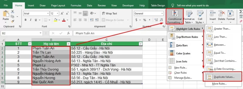 Các Cách Xóa Dòng Trùng Trong Excel Chuẩn Xác Nhất